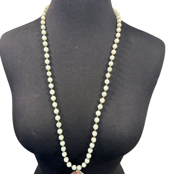 Natural Stone Beads Necklace With Unique Pendant And Tassel Detail By BPD Design - Picture 3 of 6